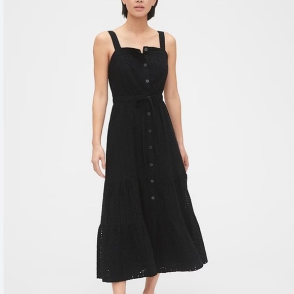 Gap Apron Eyelet Maxi Dress Optic White - 6 - Picture 2 of 6